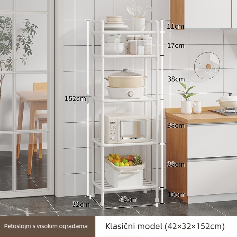 Stalak za pohranu u kuhinji, stalak za lonce, podni višeslojni stalak za pohranu u kuhinji, poseban stalak za lonce, pomični stalak za povrće