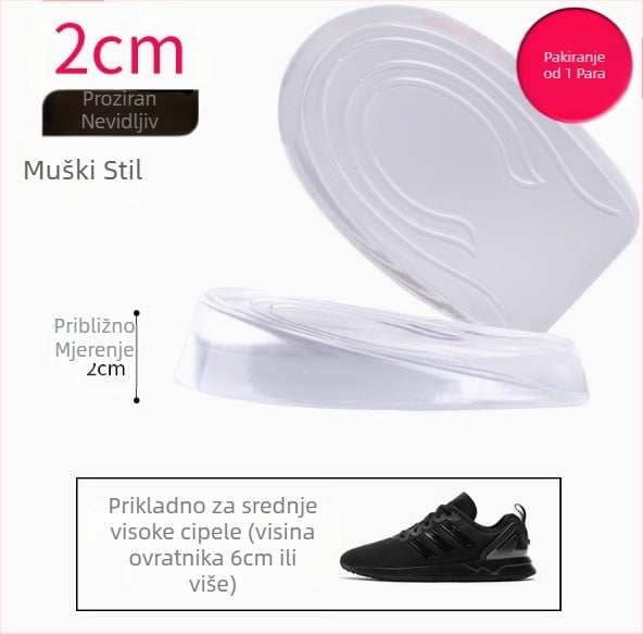 Prozirni silikonski uložak za podizanje, nevidljivi jastučić za petu, polu-jastučić za podizanje, neklizajući, internetski slavni muškarci i žene, proizvođač unutarnjih uložaka za podizanje