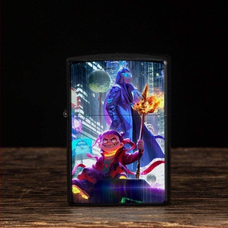 Nezha periferni petrolejski upaljač, retro kreativni mali poklon, metalni vjetrootporni upaljač u klasičnom stilu