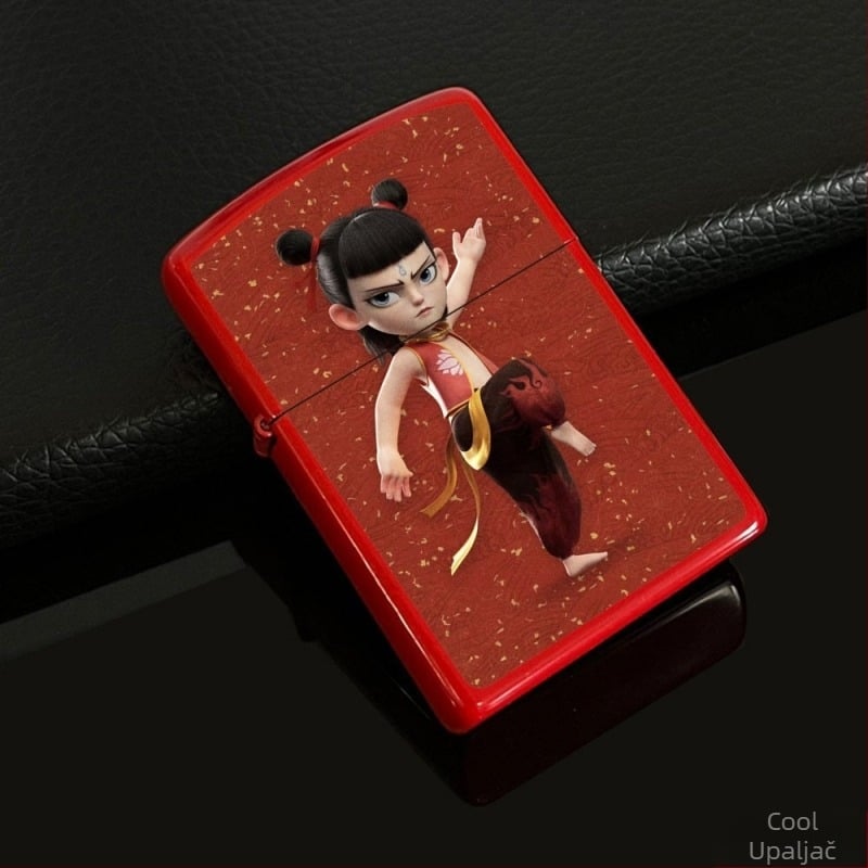 Nezha periferni petrolejski upaljač, retro kreativni mali poklon, metalni vjetrootporni upaljač u klasičnom stilu