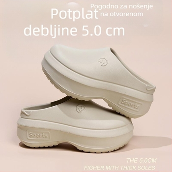 Nove sandale s visokom petom na platformi iz 2024., ženske ljetne vanjske cipele, povećavaju visinu, EVA polupapuče, sportske sandale, prekogranične internetske slavne osobe