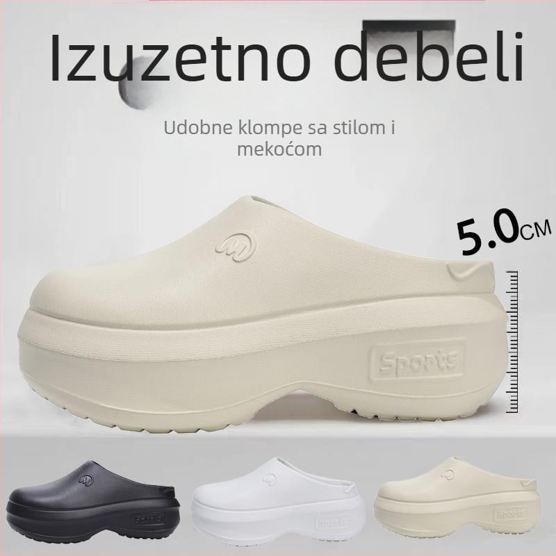 Nove sandale s visokom petom na platformi iz 2024., ženske ljetne vanjske cipele, povećavaju visinu, EVA polupapuče, sportske sandale, prekogranične internetske slavne osobe