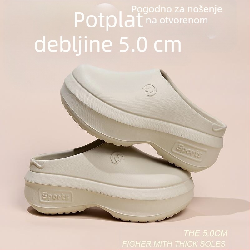Nove sandale s visokom petom na platformi iz 2024., ženske ljetne vanjske cipele, povećavaju visinu, EVA polupapuče, sportske sandale, prekogranične internetske slavne osobe