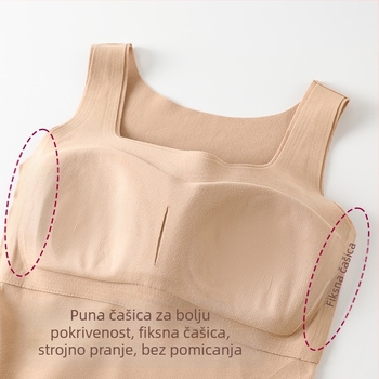 Bešavni samozagrijavajući topli prsluk s kvadratnim ovratnikom i jastučićem za prsa za žene, uskog kroja, hidratantni, novi osnovni top za jesen i zimu