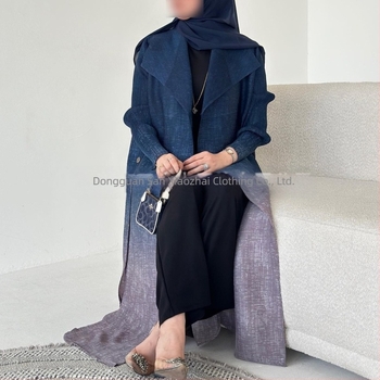 Miyake Gradient Side Bliski istok kaput kaput s kopčom za nokte muslimanska moda kardigan Live Explosions na zalihi ogrtač