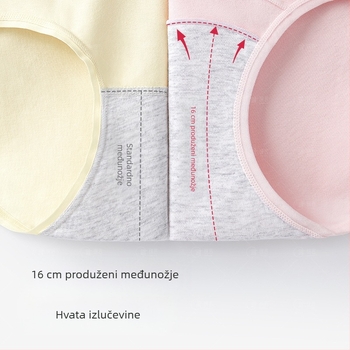 Pamučno donje rublje za trudnice s niskim strukom i produženim međunožjem, za žene, srednje i kasne trudnoće, podesive, plus veličine, s posebnom potporom za trbuh