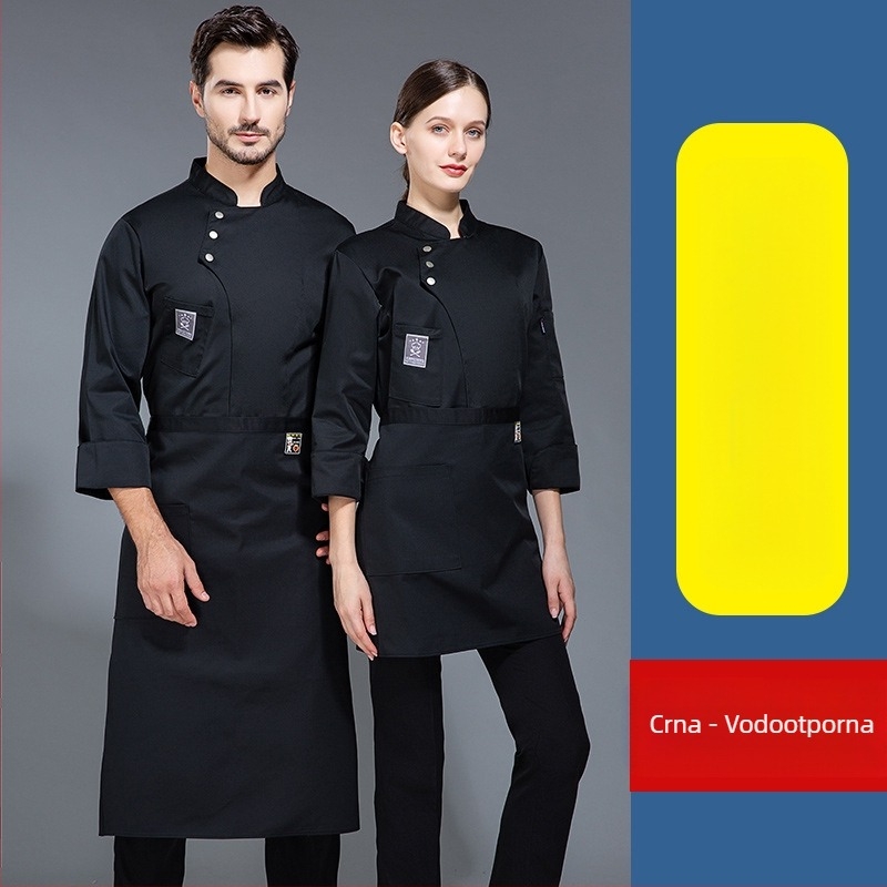 Odjeća za kuhare i ugostitelje, dugi rukavi, jesensko hotelsko kuhinjsko odijelo, zadebljana odjeća, ženska, ekstra velika