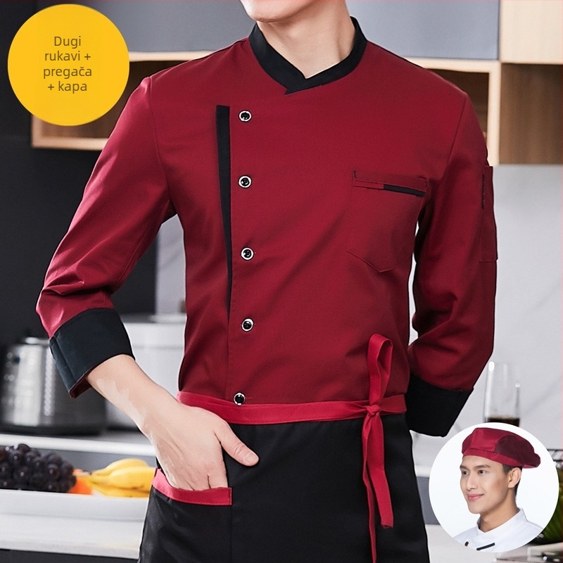Kuhinja Kuhinja Restoranska radna odjeća za kuhare muškarce i žene dugi rukavi kratki rukavi odjeća za hotelske kuhare u kantini za proljeće i jesen ljeto