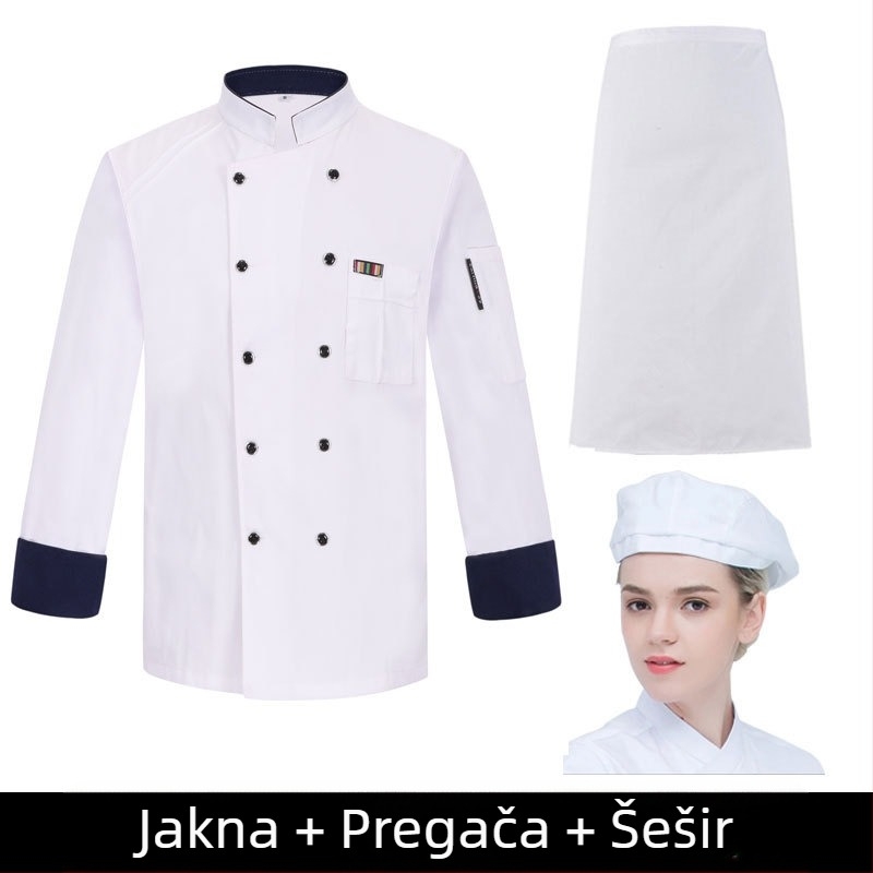 Radna odjeća za kuhare za muškarce, jesen i zima, zapadnjačka hrana za hotele, zadebljana, dugih rukava za kuhinju, ljetna odjeća za kuhare, odjeća za kuhare kratkih rukava