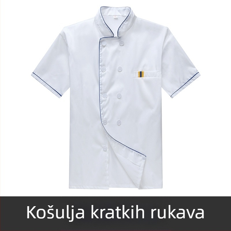 Muška radna odjeća za kuhare, kratkih rukava, ljetna prozračna odjeća za ugostiteljstvo, dugih rukava, odjeća za kantinu, plus size