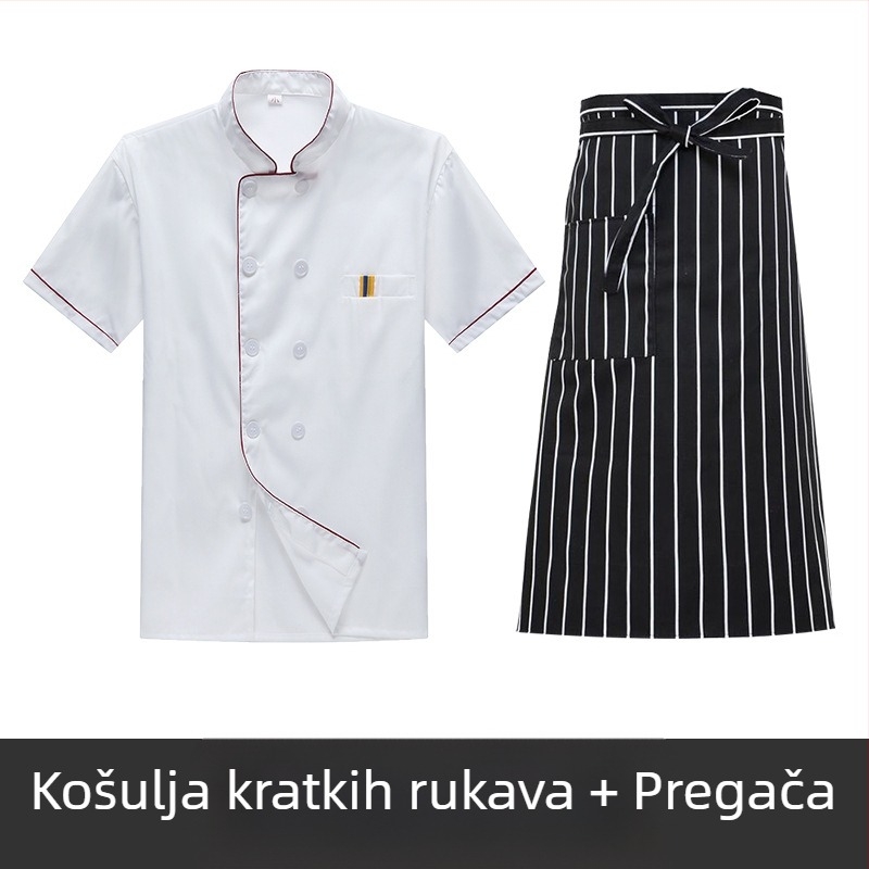 Muška radna odjeća za kuhare, kratkih rukava, ljetna prozračna odjeća za ugostiteljstvo, dugih rukava, odjeća za kantinu, plus size