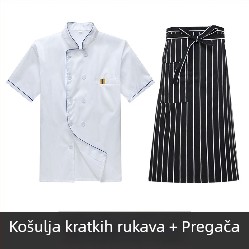 Muška radna odjeća za kuhare, kratkih rukava, ljetna prozračna odjeća za ugostiteljstvo, dugih rukava, odjeća za kantinu, plus size