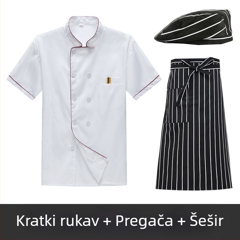 Muška radna odjeća za kuhare, kratkih rukava, ljetna prozračna odjeća za ugostiteljstvo, dugih rukava, odjeća za kantinu, plus size