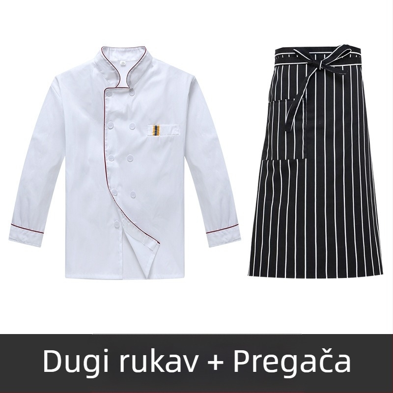 Muška radna odjeća za kuhare, kratkih rukava, ljetna prozračna odjeća za ugostiteljstvo, dugih rukava, odjeća za kantinu, plus size