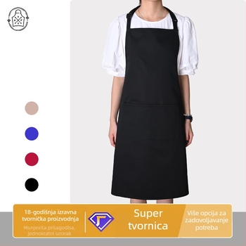 Prekogranična vruća prodavačka radna pregača za roštilj od poliestera i pamuka s ispisom logotipa kuhara za muškarce i žene, par, vodootporna i otporna na ulje