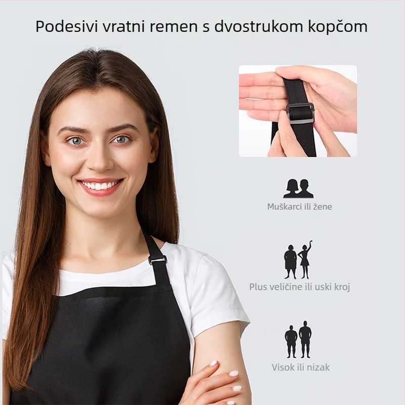 Prekogranična vruća prodavačka radna pregača za roštilj od poliestera i pamuka s ispisom logotipa kuhara za muškarce i žene, par, vodootporna i otporna na ulje