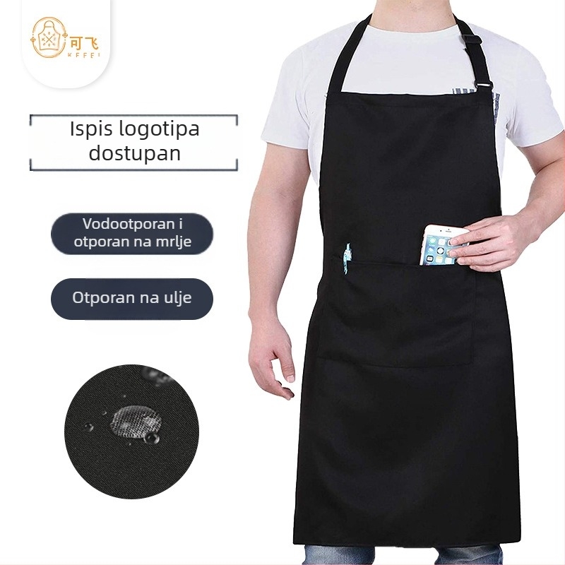 Prekogranična vruća prodavačka radna pregača za roštilj od poliestera i pamuka s ispisom logotipa kuhara za muškarce i žene, par, vodootporna i otporna na ulje