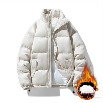 Prekogranična muška zimska jakna s pamučnom podstavom, muška jakna od antilopa s pamučnom podstavom i stojećim ovratnikom, modna višenamjenska jakna za kruh s pamučnom podstavom, set jakne s printom