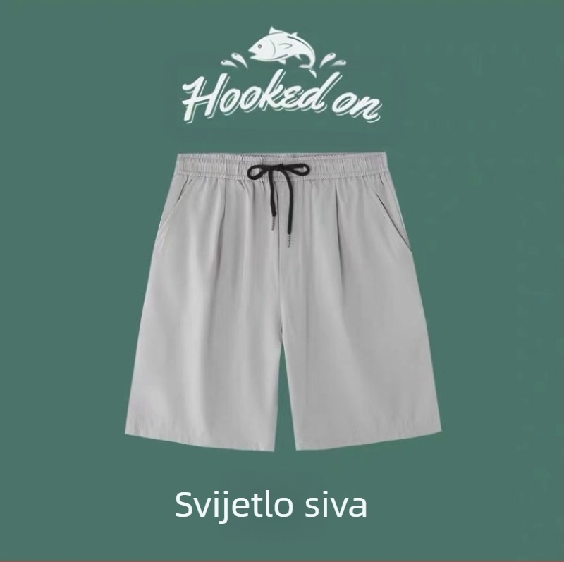 Ledene svilene ležerne kratke hlače za muškarce, ljetne nove korejske moderne hlače bez gornjeg dijela, široke, velike sportske hlače za studente