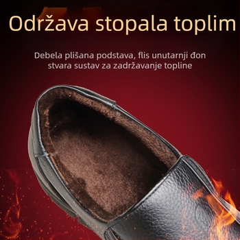 Zimske tople pamučne cipele s flis podstavom iz 2024., nove muške kožne cipele s mekim dnom, poslovne cipele za očeve srednje dobi, slojevite, od kože