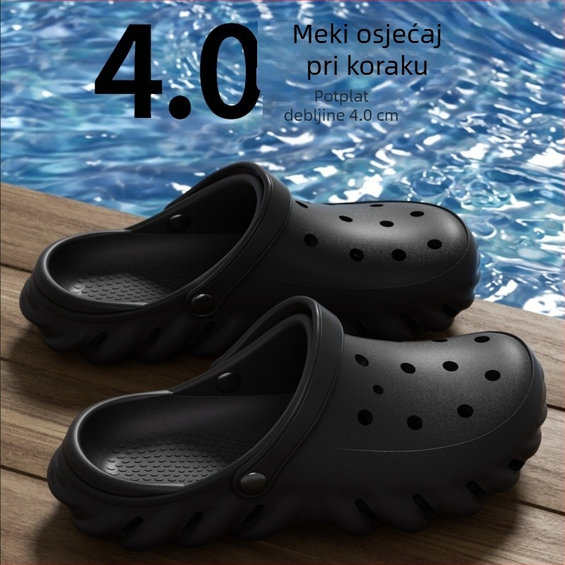 Eva Hole Shoes Muške neklizajuće dezodorans pojačan debeli potplat vanjska odjeća za posao i vožnju muške sandale za plažu
