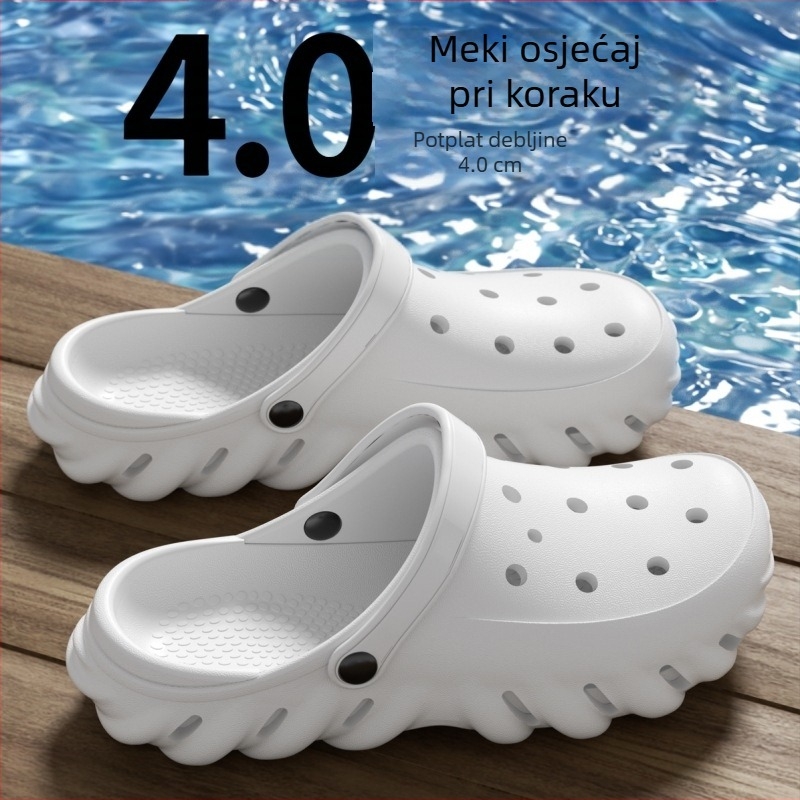 Eva Hole Shoes Muške neklizajuće dezodorans pojačan debeli potplat vanjska odjeća za posao i vožnju muške sandale za plažu
