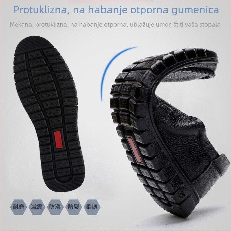 Muške ljetne sandale od kože, prozračne, mekane, neklizajuće, kožne sandale, šuplje, ležerne, prevelike, za tate srednje i starije dobi