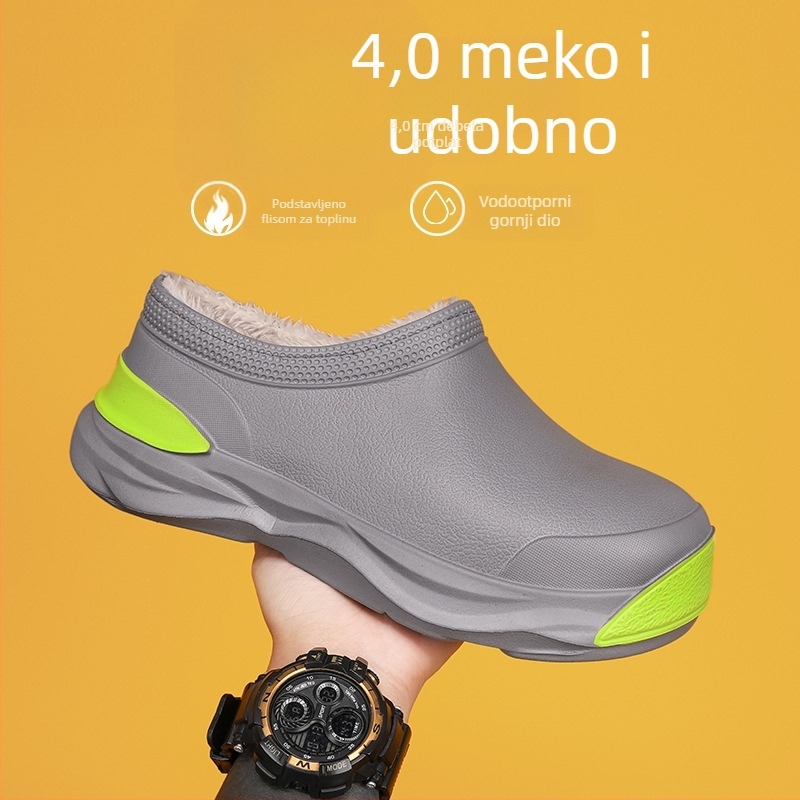 Muške i ženske zimske nove tople čizme za kišu s flisom, ležerne i modne čizme za snijeg na platformi, za parove i svestrane kuharske cipele