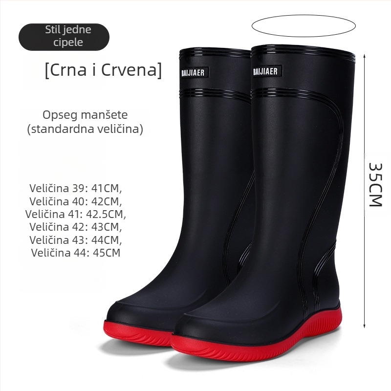 Europske i američke modne čizme za kišu do sredine teleta, muške vodene cipele, niske čizme za kišu, vodootporne neklizajuće gumene cipele za kuhinju, ribolov, pranje automobila, radne cipele