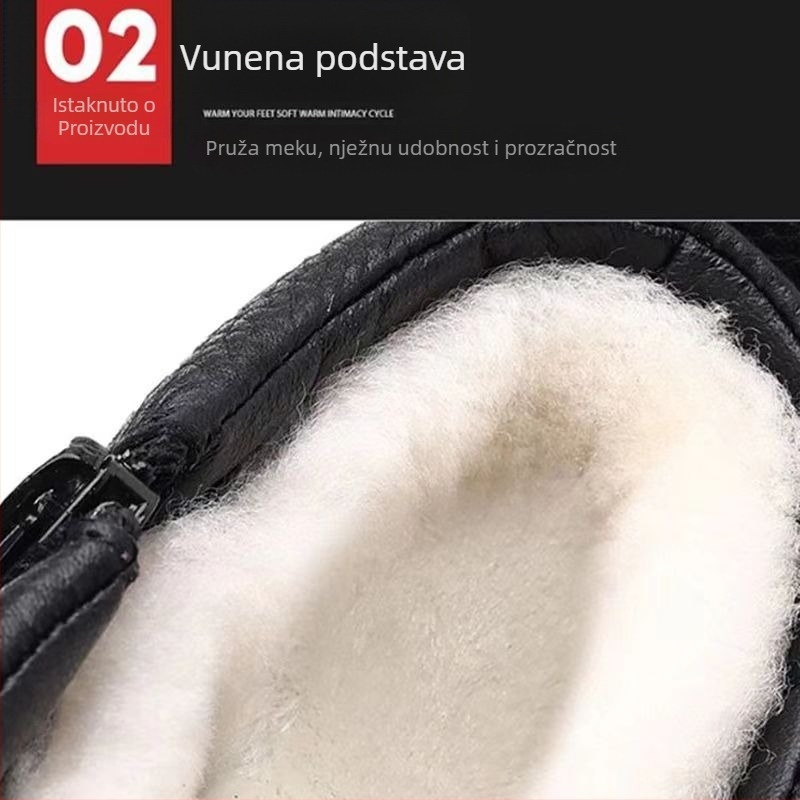 Muške cipele od prave kože i pamuka, nove zimske visoke plišane tople čizme za snijeg s debelim potplatom za tate srednje i starije dobi