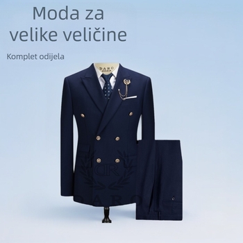 Prekogranično plus size odijelo s dvostrukim kopčanjem, muška vjenčanica, odijelo za kuma, dvodijelno vanjskotrgovinsko plus size odijelo Amazon