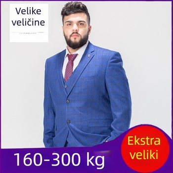 Velika veličina Muško široko jesensko i zimsko srednjedobno ležerno poslovno odijelo Plus Size Debeli muškarac Debeli korejski stil Zgodno odijelo