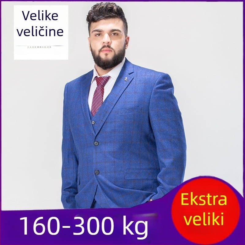 Velika veličina Muško široko jesensko i zimsko srednjedobno ležerno poslovno odijelo Plus Size Debeli muškarac Debeli korejski stil Zgodno odijelo