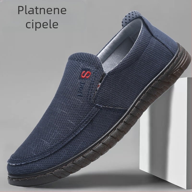 Stare pekinške platnene cipele, muške lagane, prozračne cipele za srednje i starije tate, mekano dno s goveđim potplatom, starije osobe, muške cipele većih veličina, serija