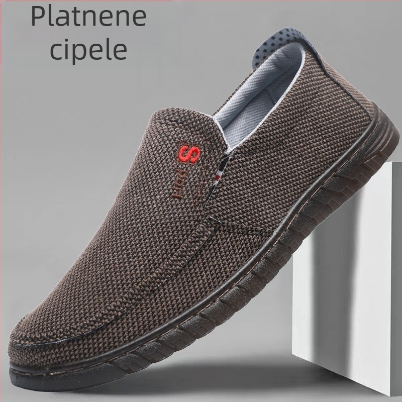 Stare pekinške platnene cipele, muške lagane, prozračne cipele za srednje i starije tate, mekano dno s goveđim potplatom, starije osobe, muške cipele većih veličina, serija