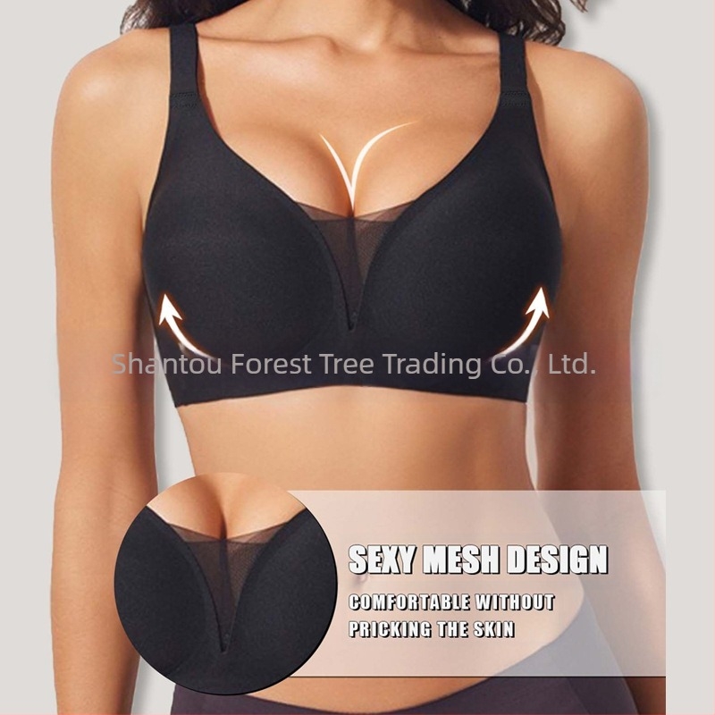 Prekogranično temu eksplozija bešavno donje rublje za žene s malim prsima, jednodijelno donje rublje s fiksnom košaricom, lijepi grudnjak s leđima, protiv progibanja