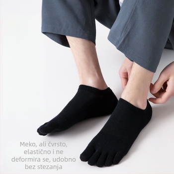 Muške ljetne čarape s pet prstiju, dezodorans, upijaju znoj, antibakterijske, ljetne mrežaste, prozračne, s pet prstiju i razdvojenim prstima, muške čamce s pet prstiju