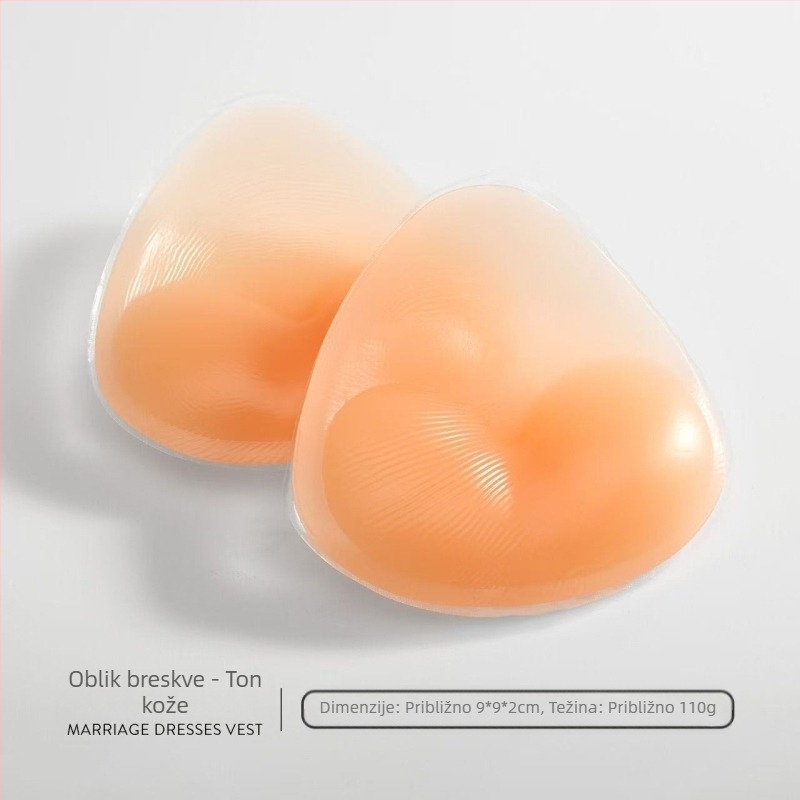 Silikonski jastučić za prsa, prozirni zadebljani nevidljivi trokutasti jastučić za prsa, silikonski lažni jastučić za prsa, uložak za grudnjak, donje rublje