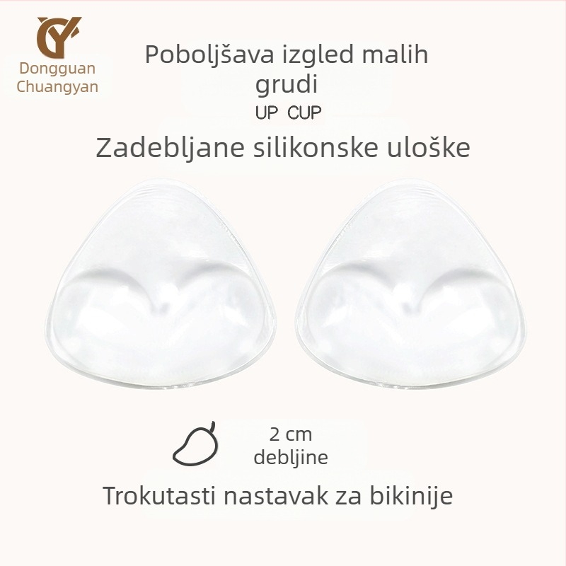 Silikonski jastučić za prsa za kupanje, bikini, zadebljani push-up jastučić za prsa koji otkrivaju velike, male, za prsa, ženske, za prsluk, donje rublje