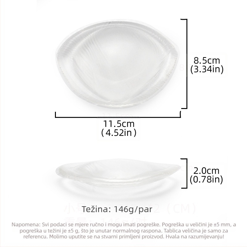 Silikonski jastučić za prsa za kupanje, bikini, zadebljani push-up jastučić za prsa koji otkrivaju velike, male, za prsa, ženske, za prsluk, donje rublje