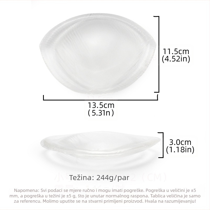 Silikonski jastučić za prsa za kupanje, bikini, zadebljani push-up jastučić za prsa koji otkrivaju velike, male, za prsa, ženske, za prsluk, donje rublje