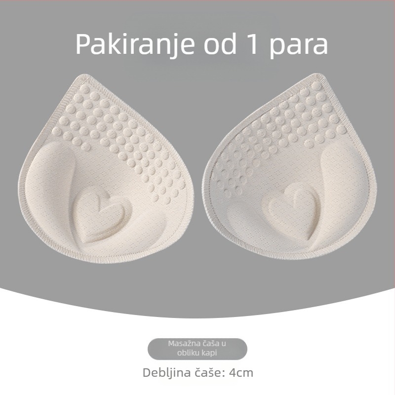 Lateks povećani jastučić za prsa, ekstra debelo bešavno donje rublje, ženski sportski prsluk s kalupom, podijeljen, jednodijelni univerzalni jastučić za prsa