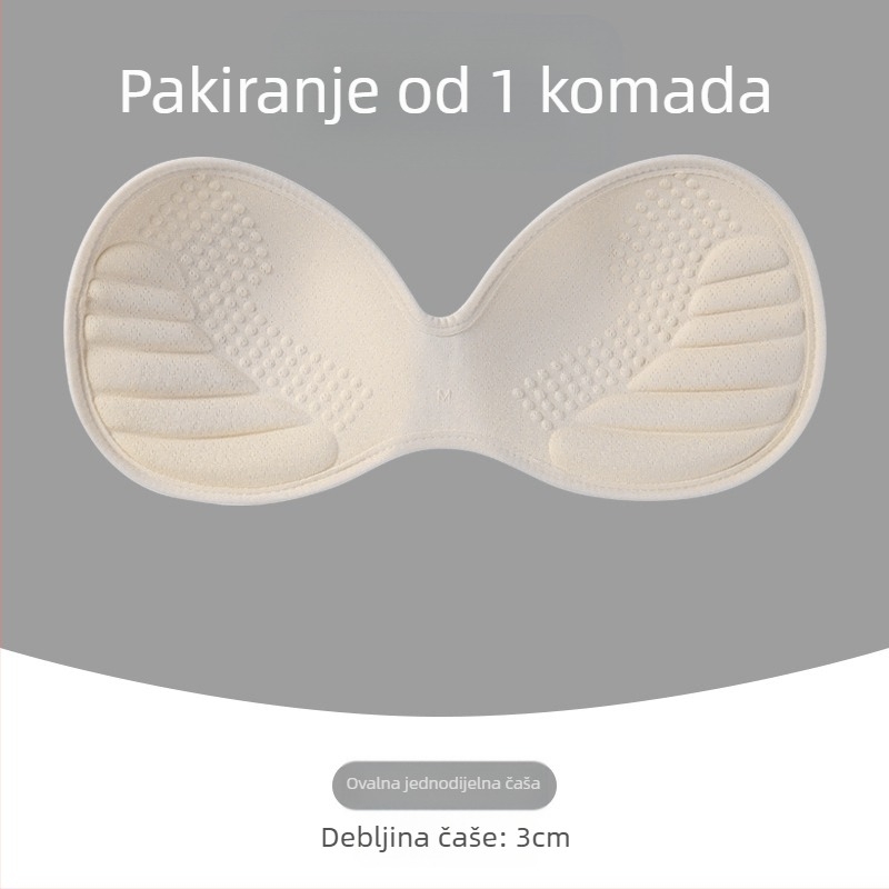Lateks povećani jastučić za prsa, ekstra debelo bešavno donje rublje, ženski sportski prsluk s kalupom, podijeljen, jednodijelni univerzalni jastučić za prsa