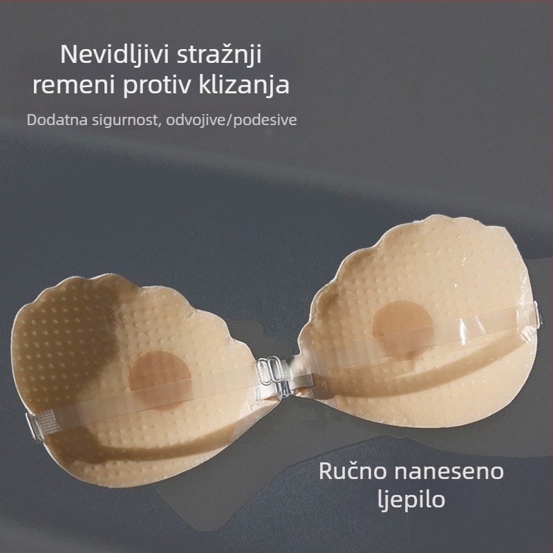 Čipkasta naljepnica za prsa od školjke za ženske vjenčanice, push-up grudnjak za male prsa, tanko donje rublje za velike prsa, ljetna nevidljiva naljepnica za grudi
