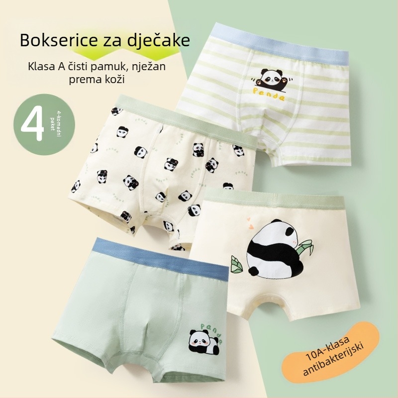 Dječje donje rublje, Bokserice za bebe, Antibakterijske prozračne pamučne gaćice od češljanog materijala za dječake i djevojčice, Dječje bokserice srednje i velike veličine