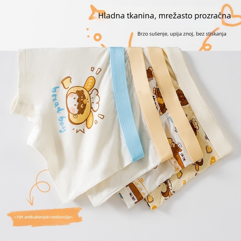 Dječje donje rublje, Bokserice za bebe, Antibakterijske prozračne pamučne gaćice od češljanog materijala za dječake i djevojčice, Dječje bokserice srednje i velike veličine