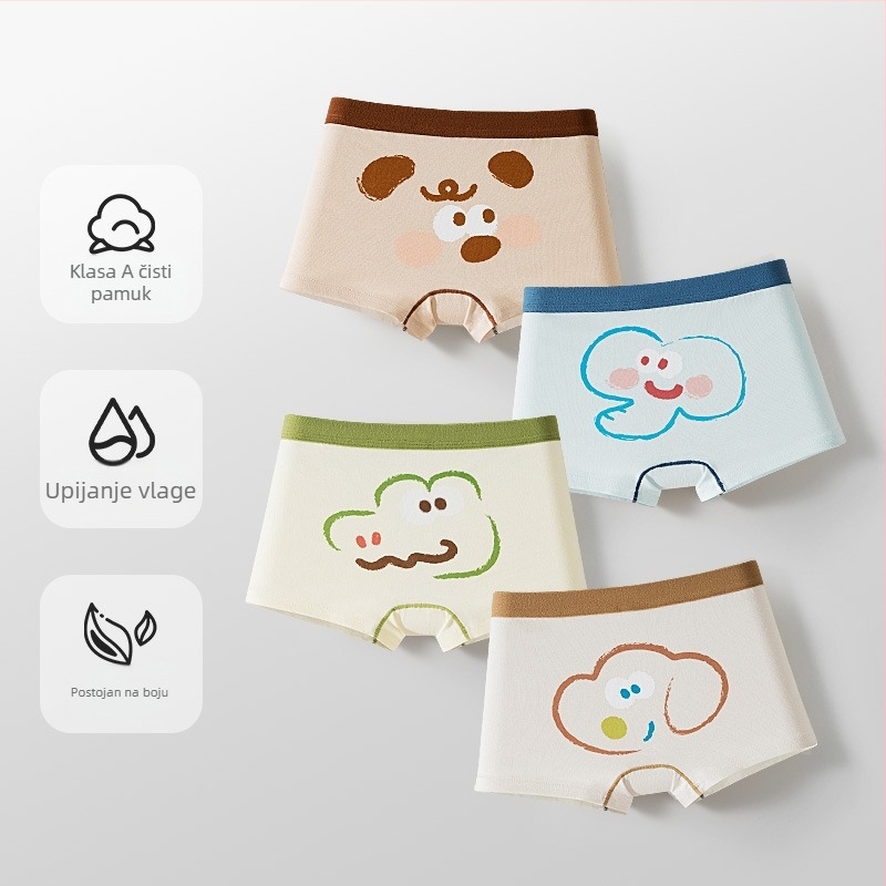 Dječje donje rublje, Bokserice za bebe, Antibakterijske prozračne pamučne gaćice od češljanog materijala za dječake i djevojčice, Dječje bokserice srednje i velike veličine