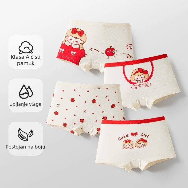 Dječje donje rublje, Bokserice za bebe, Antibakterijske prozračne pamučne gaćice od češljanog materijala za dječake i djevojčice, Dječje bokserice srednje i velike veličine