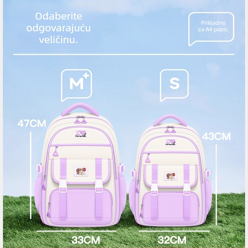 2024. Školski torbi za osnovnu školu, djevojački ruksaci, zaštita kralježnice za djevojčice nižih i viših razreda srednje škole, veliki kapacitet, lagani