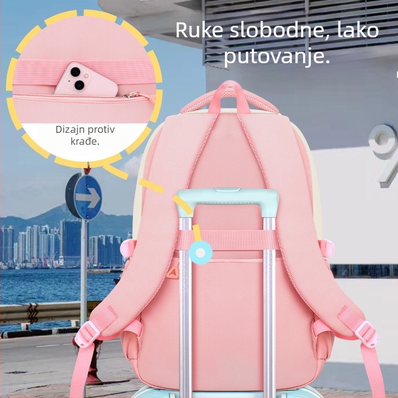 2024. Školski torbi za osnovnu školu, djevojački ruksaci, zaštita kralježnice za djevojčice nižih i viših razreda srednje škole, veliki kapacitet, lagani